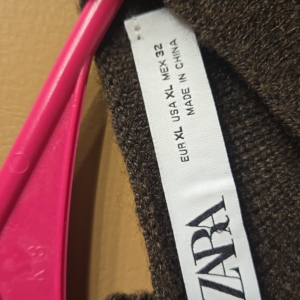 Zara Long Knit Dress With Belt Size XL - Picture 9 of 14